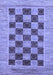 Machine Washable Checkered Blue Modern Rug, wshabs3blu