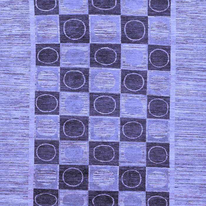 Machine Washable Checkered Blue Modern Rug, wshabs3blu