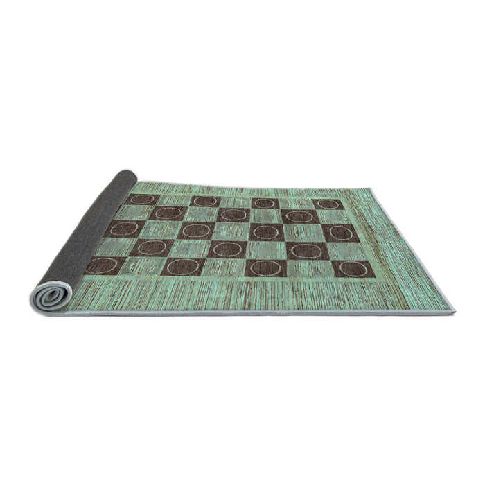 Sideview of Checkered Light Blue Modern Rug, abs3lblu