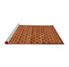 Sideview of Machine Washable Abstract Red Rug, wshabs4