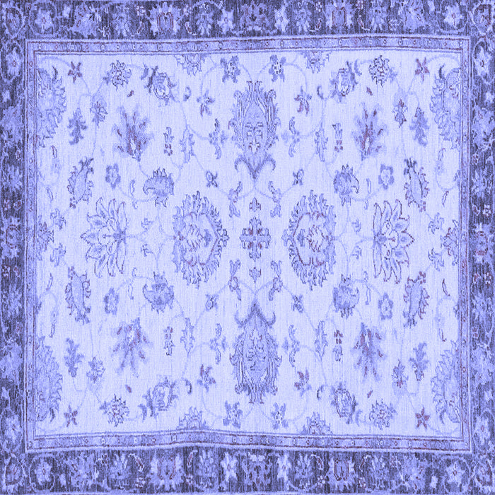 Square Machine Washable Oriental Blue Traditional Rug, wshabs4000blu