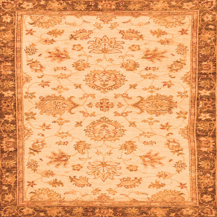 Square Oriental Orange Traditional Rug, abs4000org