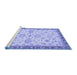 Sideview of Machine Washable Oriental Blue Traditional Rug, wshabs4000blu