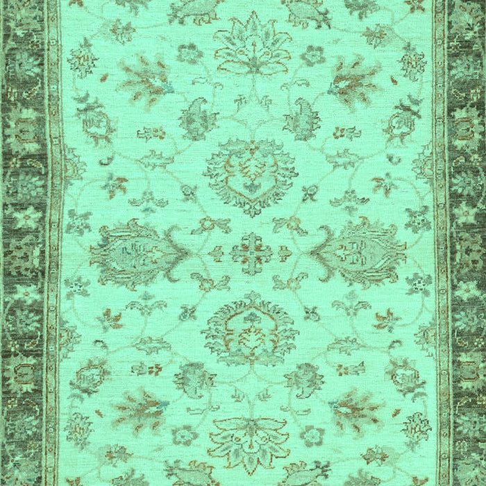 Machine Washable Oriental Turquoise Traditional Area Rugs, wshabs4000turq