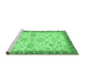 Sideview of Machine Washable Oriental Emerald Green Traditional Area Rugs, wshabs4000emgrn