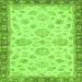 Square Oriental Green Traditional Rug, abs4000grn