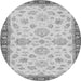 Round Machine Washable Oriental Gray Traditional Rug, wshabs4000gry