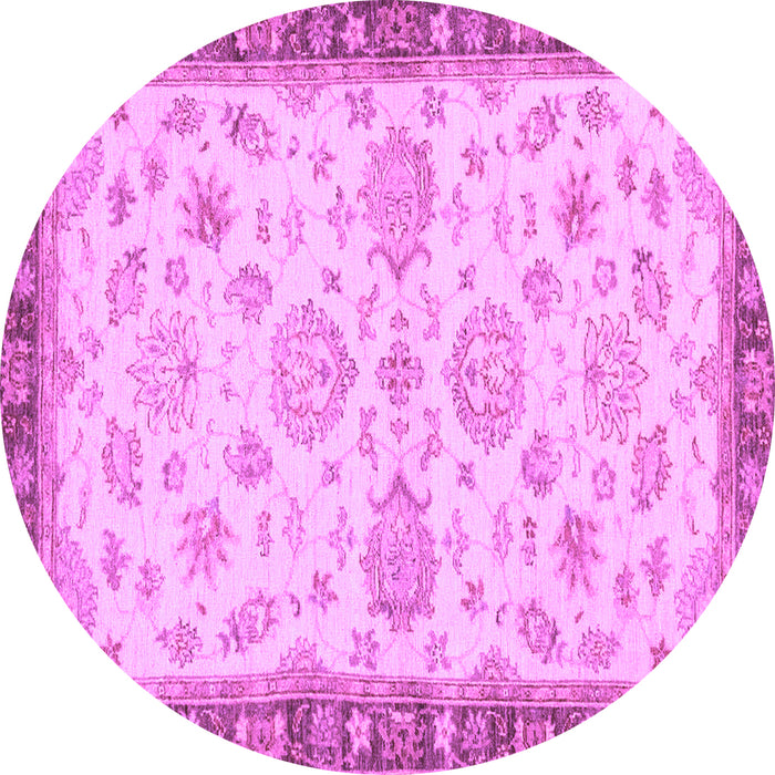 Round Machine Washable Oriental Purple Traditional Area Rugs, wshabs4000pur