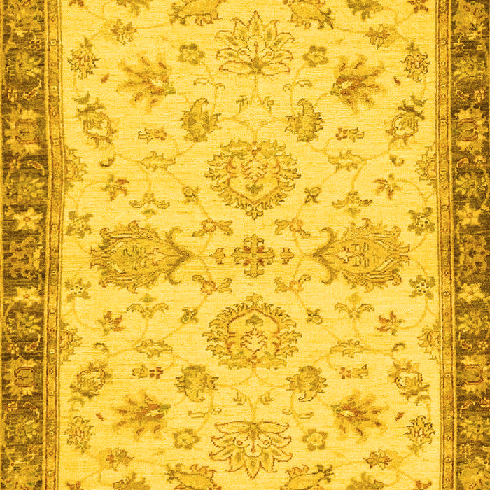 Machine Washable Oriental Yellow Traditional Rug, wshabs4000yw