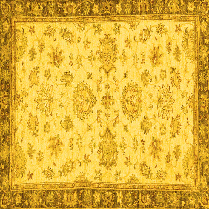 Square Oriental Yellow Traditional Rug, abs4000yw