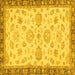 Square Oriental Yellow Traditional Rug, abs4000yw