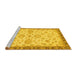 Sideview of Machine Washable Oriental Yellow Traditional Rug, wshabs4000yw