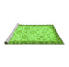 Sideview of Machine Washable Oriental Green Traditional Area Rugs, wshabs4000grn