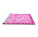 Sideview of Machine Washable Oriental Pink Traditional Rug, wshabs4000pnk