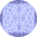 Round Oriental Blue Traditional Rug, abs4000blu