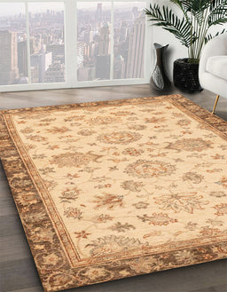 Machine Washable Abstract Orange Rug in a Family Room, wshabs4000