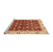 Sideview of Machine Washable Abstract Red Rug, wshabs4001