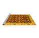 Sideview of Machine Washable Abstract Yellow Modern Rug, wshabs4001yw