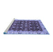 Sideview of Machine Washable Abstract Blue Modern Rug, wshabs4001blu