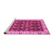 Sideview of Machine Washable Abstract Pink Modern Rug, wshabs4001pnk