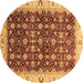 Round Abstract Brown Modern Rug, abs4001brn