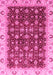 Machine Washable Abstract Pink Modern Rug, wshabs4001pnk