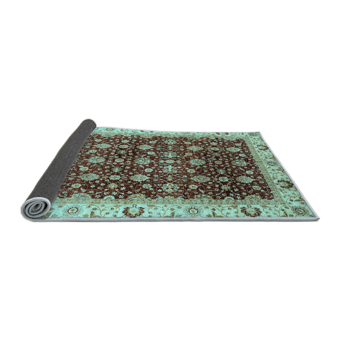 Sideview of Abstract Light Blue Modern Rug, abs4001lblu