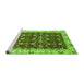 Sideview of Machine Washable Abstract Green Modern Area Rugs, wshabs4001grn