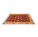 Sideview of Machine Washable Abstract Orange Modern Area Rugs, wshabs4001org