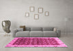 Machine Washable Abstract Pink Modern Rug in a Living Room, wshabs4001pnk