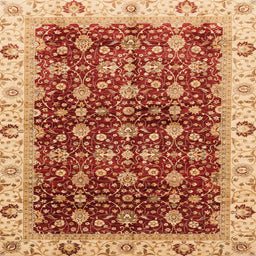 Square Abstract Red Modern Rug, abs4001