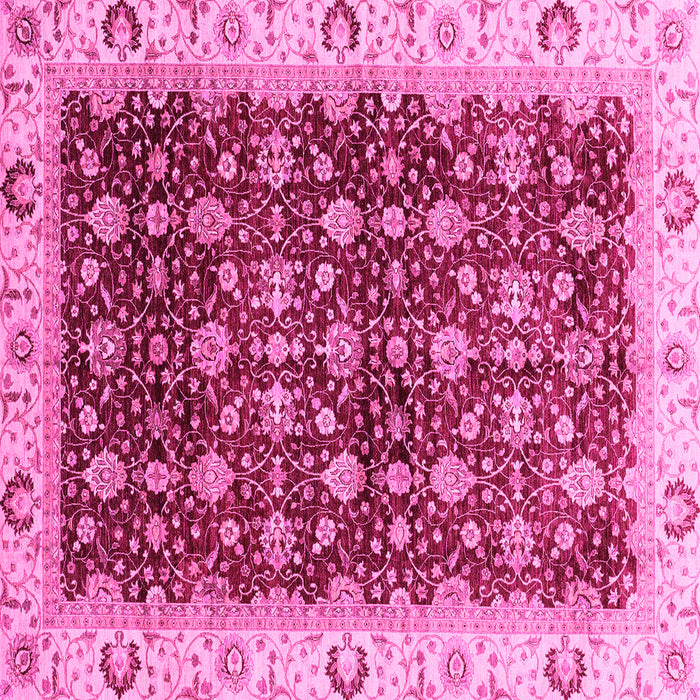 Square Machine Washable Abstract Pink Modern Rug, wshabs4001pnk