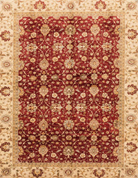 Machine Washable Abstract Red Rug, wshabs4001