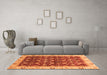 Machine Washable Abstract Orange Modern Area Rugs in a Living Room, wshabs4001org