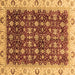 Square Machine Washable Abstract Brown Modern Rug, wshabs4001brn