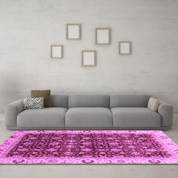 Machine Washable Abstract Purple Modern Area Rugs in a Living Room, wshabs4001pur
