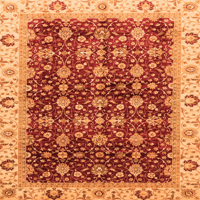 Square Abstract Orange Modern Rug, abs4001org