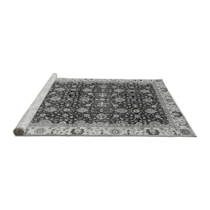 Sideview of Machine Washable Abstract Gray Modern Rug, wshabs4001gry