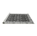 Sideview of Machine Washable Abstract Gray Modern Rug, wshabs4001gry