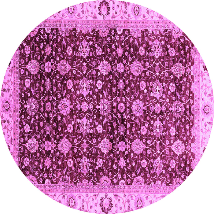 Round Machine Washable Abstract Purple Modern Area Rugs, wshabs4001pur