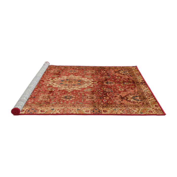 Sideview of Machine Washable Abstract Orange Rug, wshabs4002