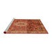 Sideview of Machine Washable Abstract Orange Rug, wshabs4002