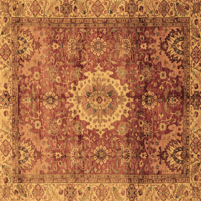 Square Machine Washable Oriental Brown Modern Rug, wshabs4002brn