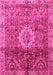 Machine Washable Oriental Pink Modern Rug, wshabs4002pnk