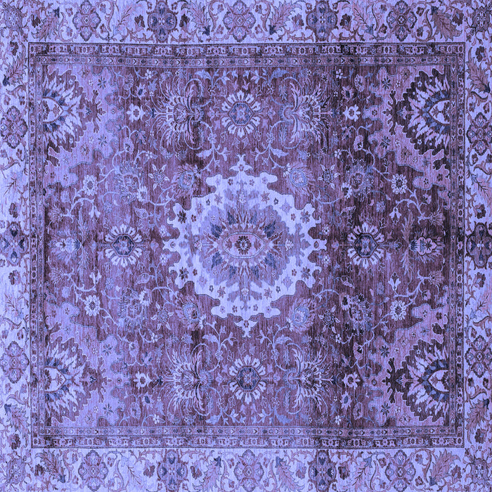 Square Machine Washable Oriental Blue Modern Rug, wshabs4002blu