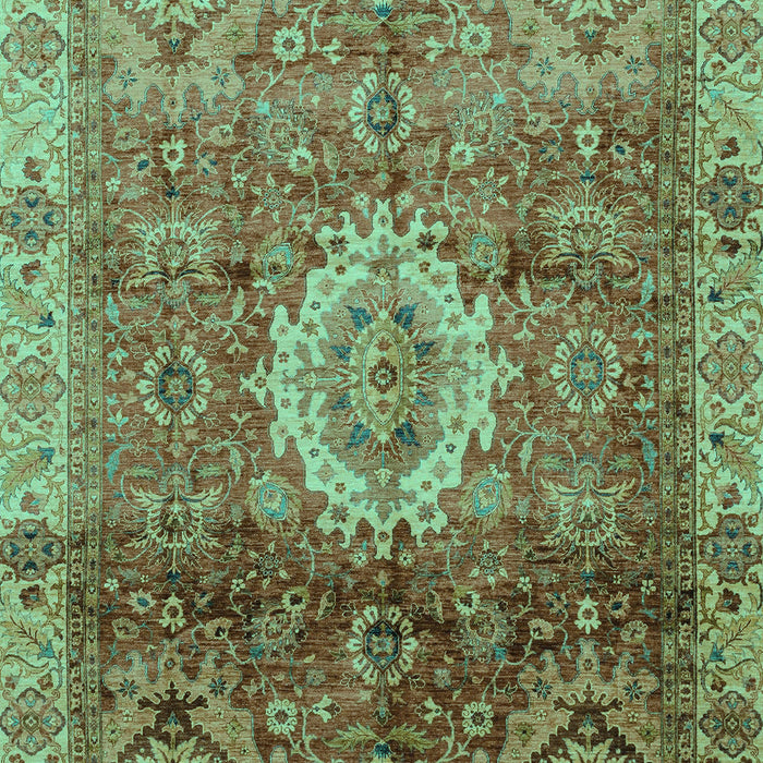 Machine Washable Oriental Turquoise Modern Area Rugs, wshabs4002turq
