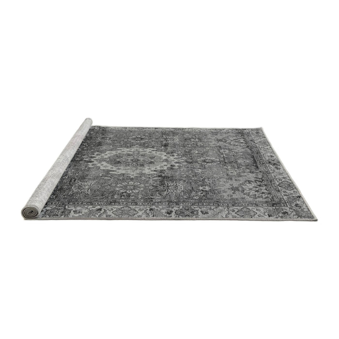 Sideview of Machine Washable Oriental Gray Modern Rug, wshabs4002gry