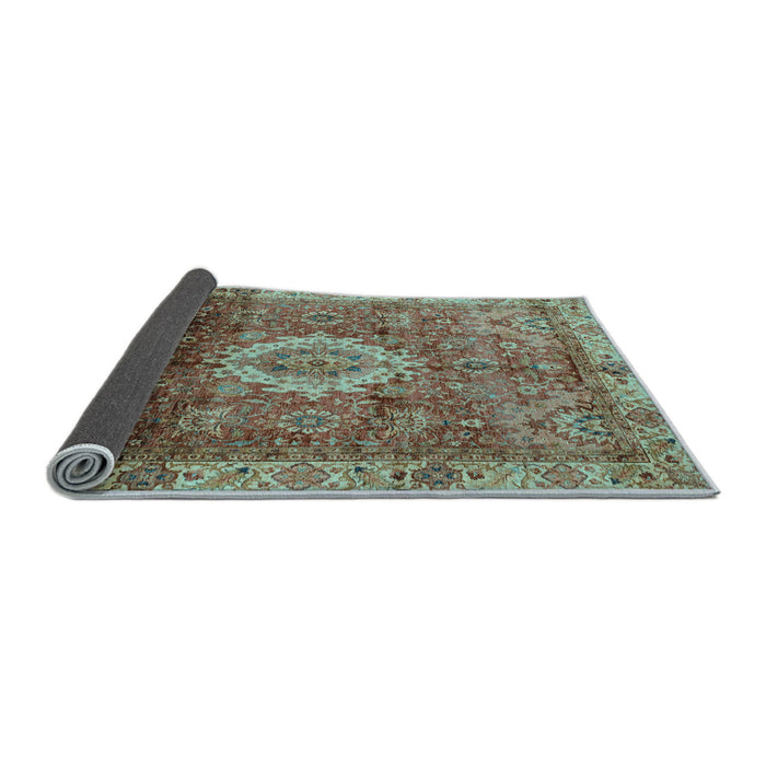 Sideview of Oriental Light Blue Modern Rug, abs4002lblu
