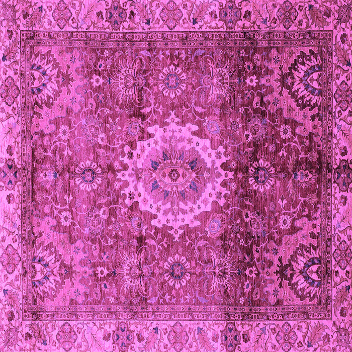 Square Machine Washable Oriental Purple Modern Area Rugs, wshabs4002pur
