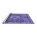 Sideview of Machine Washable Oriental Blue Modern Rug, wshabs4002blu